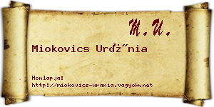 Miokovics Uránia névjegykártya